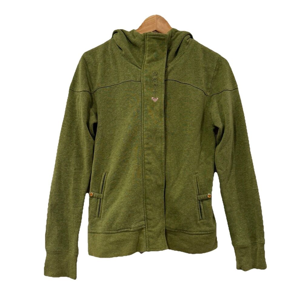 Roxy Greenprint Outerwear Zippered Hemp Recycled PET Hoodie Sweatshirt Vintage M